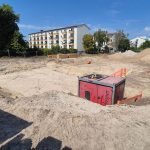 Baugrube für das Begegnungszentrum Zuversicht am Brunsbütteler Damm 312 in Berlin-Spandau